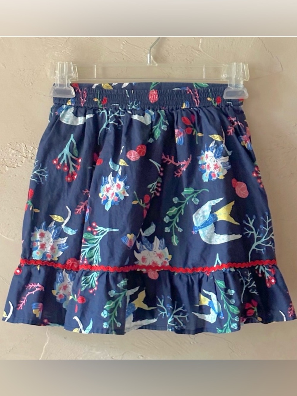 Navy Flower Skirt